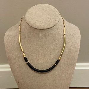 Stella & Dot - black leather and gold necklace. Great condition.